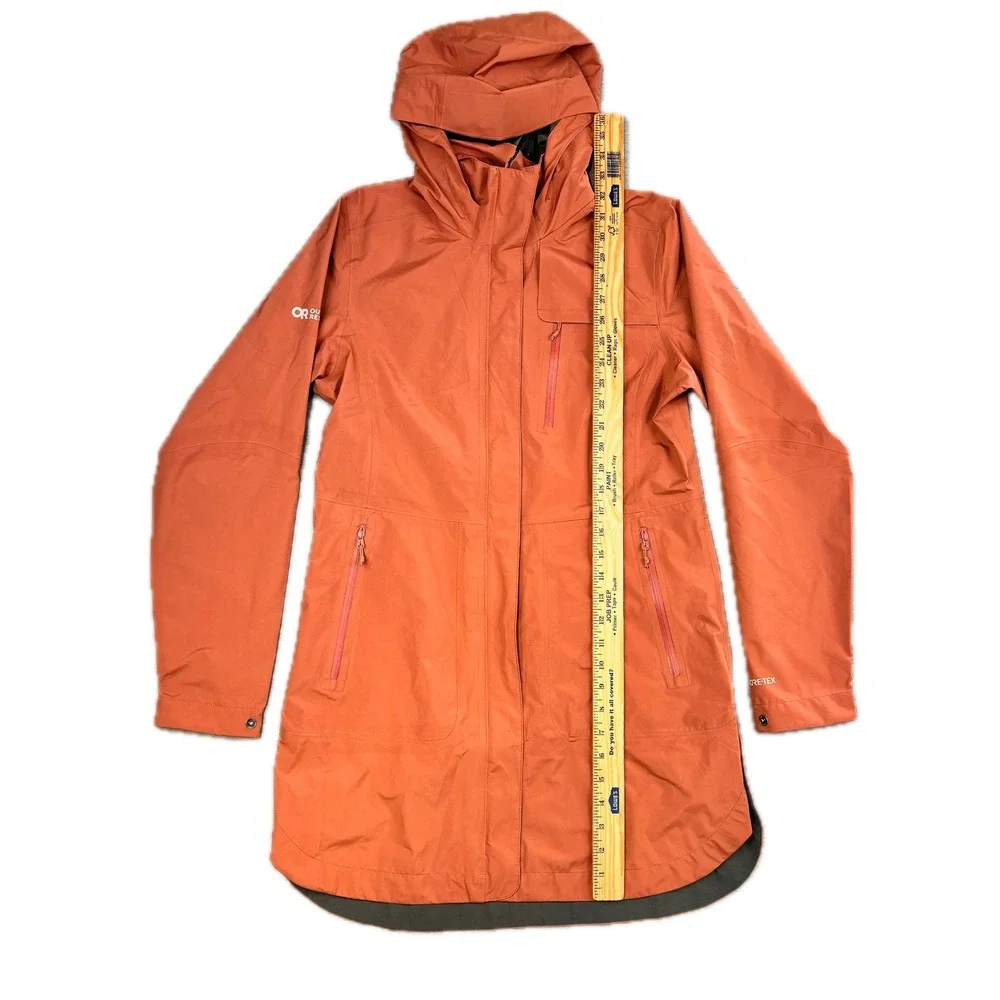 Outdoor Research Womens Aspire Trench GORE-TEX Rain Jacket Orange 287622 Small - Picture 3 of 13